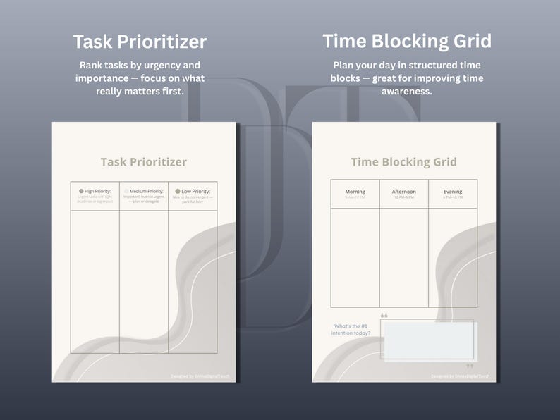 ADHD Weekly Planner Printable Canva Template | Time Blocking Schedule ...