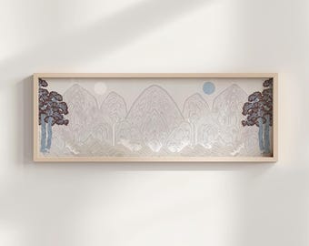 Irworobongdo Korean Panoramic Print, Minimalist Japandi Beige Wall Art (Digital Download)