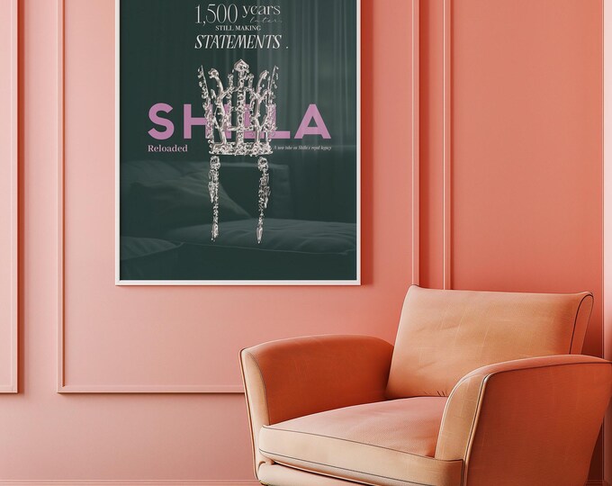 Korean Modern Crown Poster – Shilla Era / Trendy Wall Poster / Modern Art / Poetic / Digital Download