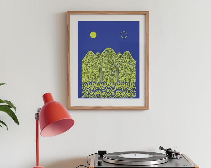 Modern Korean Landscape Poster (Irworobongdo) – Minimalist Peace, Tradition & Good Energy | Minimalism | Printable Art | Digital Download