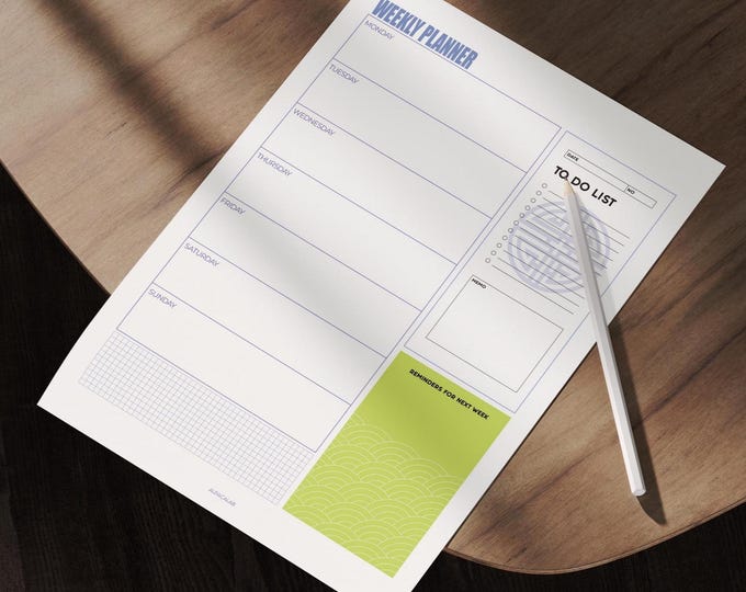 I Modern Pastel Weekly Planner Set – Printable PDF, To-Do List & Memo Pad | Instant Download