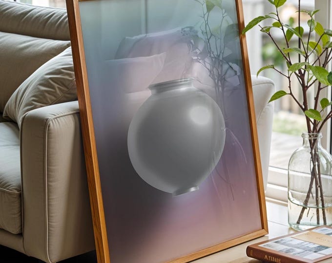Korean Moon Jar Poster – Minimalist Peace, Tradition & Good Energy  | Modern Korean Heritage Decor | Minimalism | Digital Download