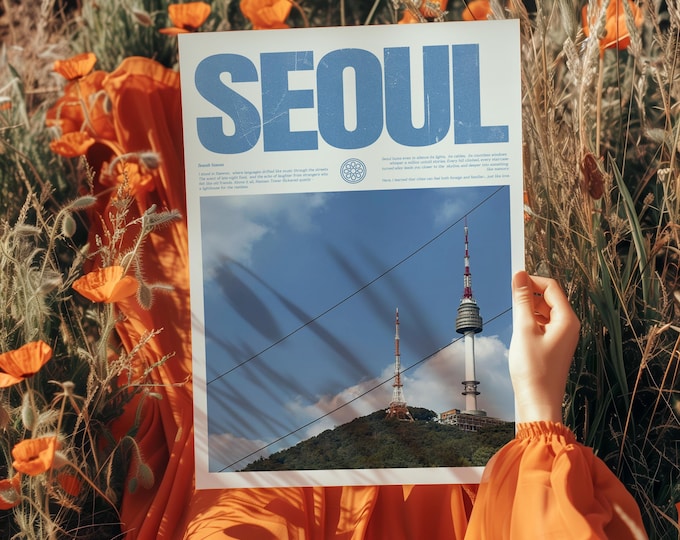 Namsan Tower / K-pop Demon Hunters / A Seoul City Poster / Korea Wall Decor / Korean Cityscape Photograph Poster / Digital Download Poster