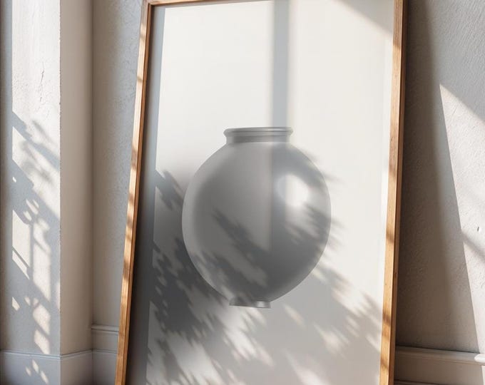 Korean Moon Jar Poster – Minimalist Peace, Tradition & Good Energy  | Modern Korean Heritage Decor | Minimalism | Digital Download