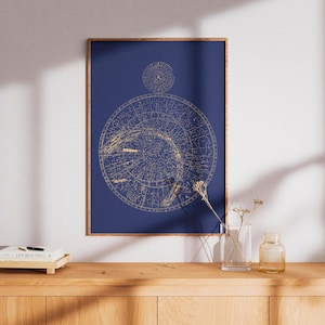 Korean Poster / Korean Wall Art / Modern & Vintage Art / Korean Celestial Map / Digital Download
