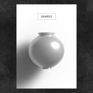 koreanisches Mondglas Poster - minimalistischer Frieden, Tradition & gute Energie | Modernes koreanisches Erbdekor | Minimalismus | Digitaler Download
