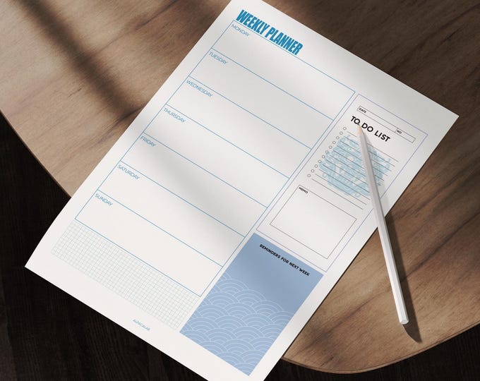 II Modern Pastel Weekly Planner Set – Printable PDF, To-Do List & Memo Pad | Instant Download