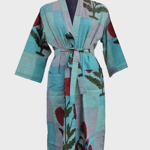 Cotton Kimono, Robe Dress, Vintage Floral Kimono, Beach Cover-Up, Handmade Kimono, Boho Maxi Kimono, Resort Wear, Summer Vacation Kimono