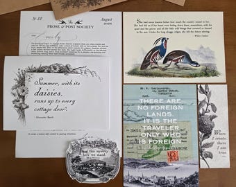 Monthly Literary Mail Subscription for Readers | Vintage Art Prints, Quotes & Handwritten Calligraphy