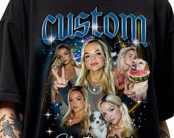 Custom Girlfriend Comfort Colors Tee: bootleg style photo shirt