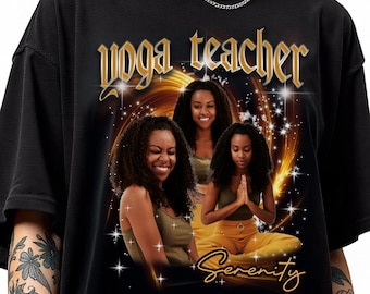 Personalized Yoga Teacher Shirt: Custom Face, Bootleg Style