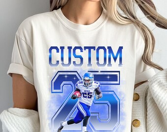 Custom Football player PNG, personalized your number American football t-shirt design, football mom, football dad, football senior night