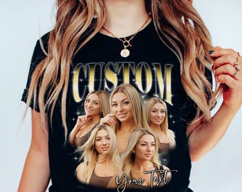 Personalized Bootleg Rap shirt design, custom beloved wife Photo collage png, vintage girlfriend pictures design, wifey face shirt png