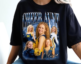 Personalized Cheer Aunt Shirt: Photo Gift, Game Day Tee