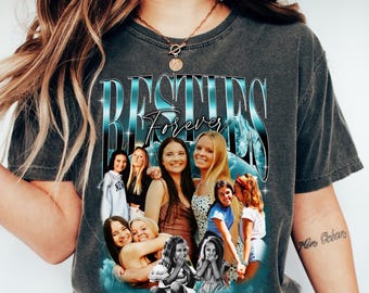 Personalized Besties Forever PNG, Best Friends Bootleg Graphic Png, Bff Birthday Gift Idea, Custom Shirt Gift Png