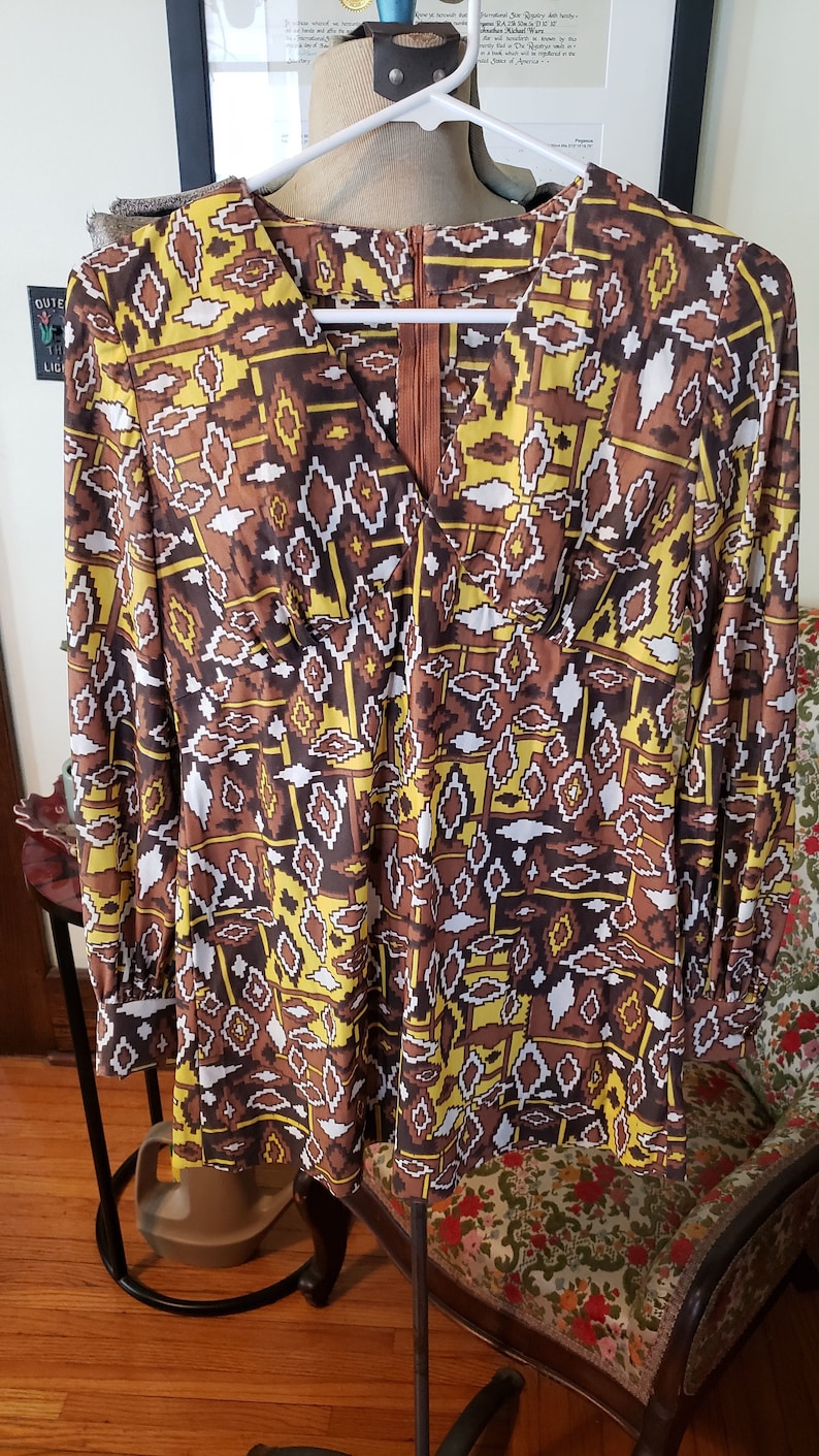 Vintage 70's Huckapoo Style Disco Shirt Brown Long Sleeve | Etsy