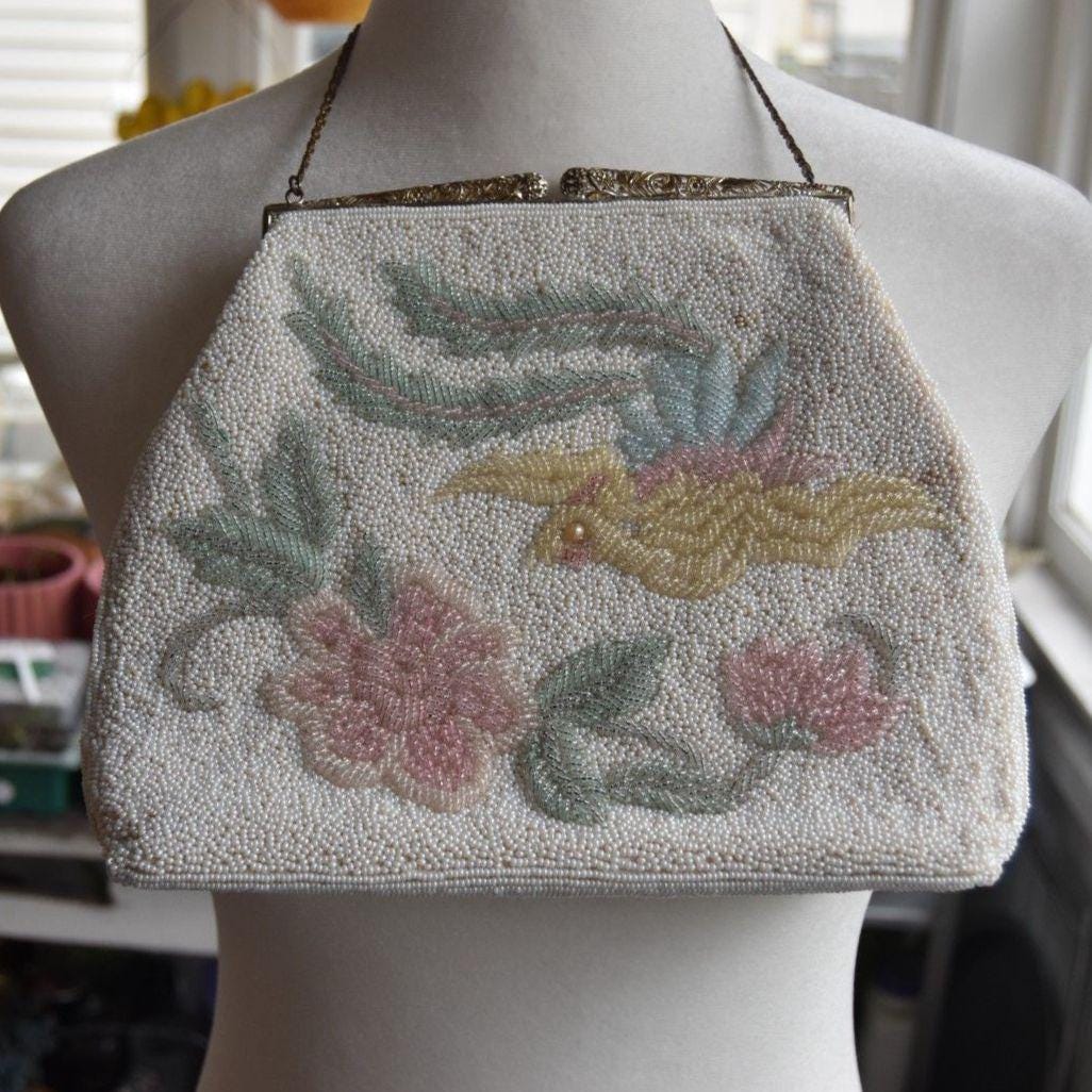 Floral Beaded Purse - Etsy display picture 3