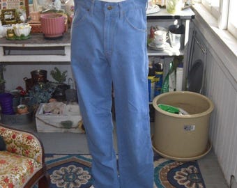 Vintage 70s Tour de France Light Blue Denim Jeans France 30x31 Mod