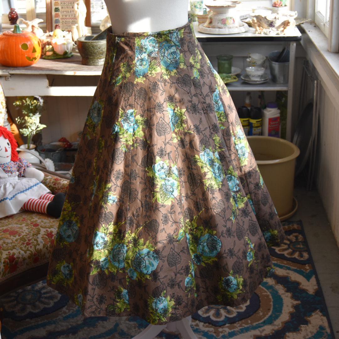 Green Floral Skirt