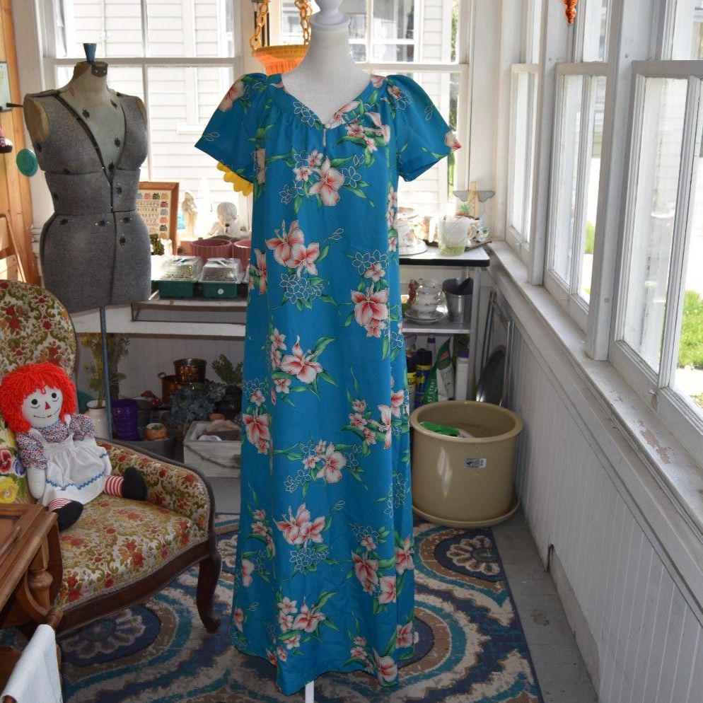 blue elven wedding dress Star White Orchid Hawaiian Tank Dress – Cotton Aloha Sundress main image 0