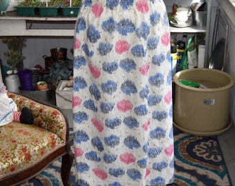 Vintage jaren 80, jaren 90 Central Station bloemen midi-rok elastische taille cottage L XL