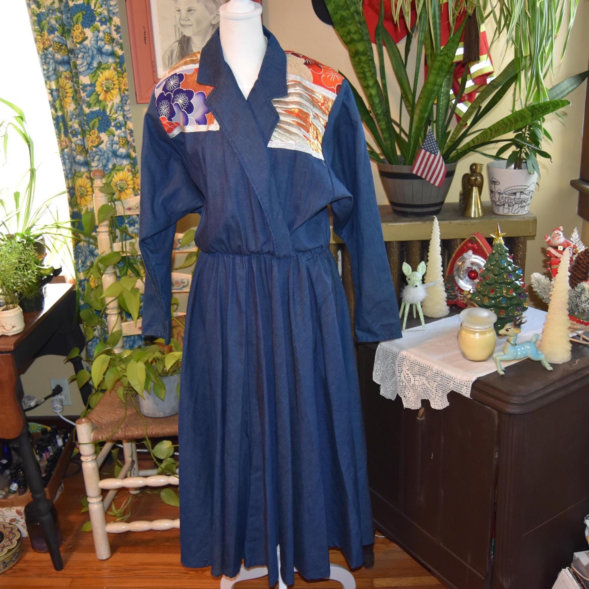 chinese dress ladies Jordyn Patchwork Maxi Denim Dress  Hudson Square Boutique LLC