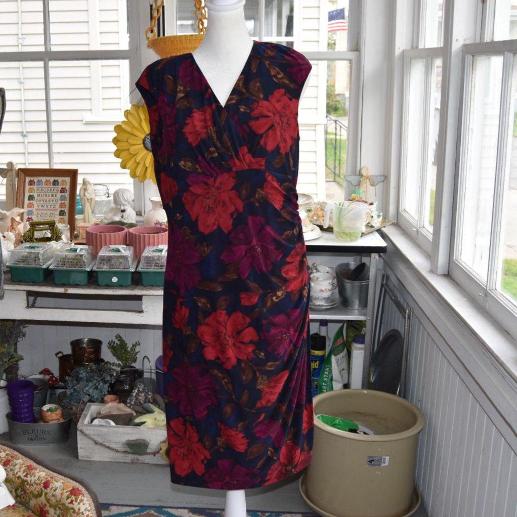 Floral Ruched Dress With Sleeves - Etsy