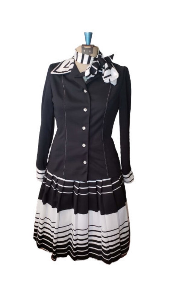 black and white 60s dress