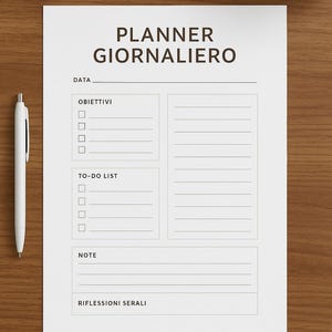 Planner Giornaliero Stampabile – PDF Digitale per Organizzarti la Giornata