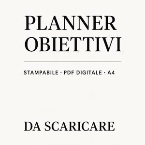 Planner Obiettivi Stampabile – PDF Digitale A4 da Scaricare