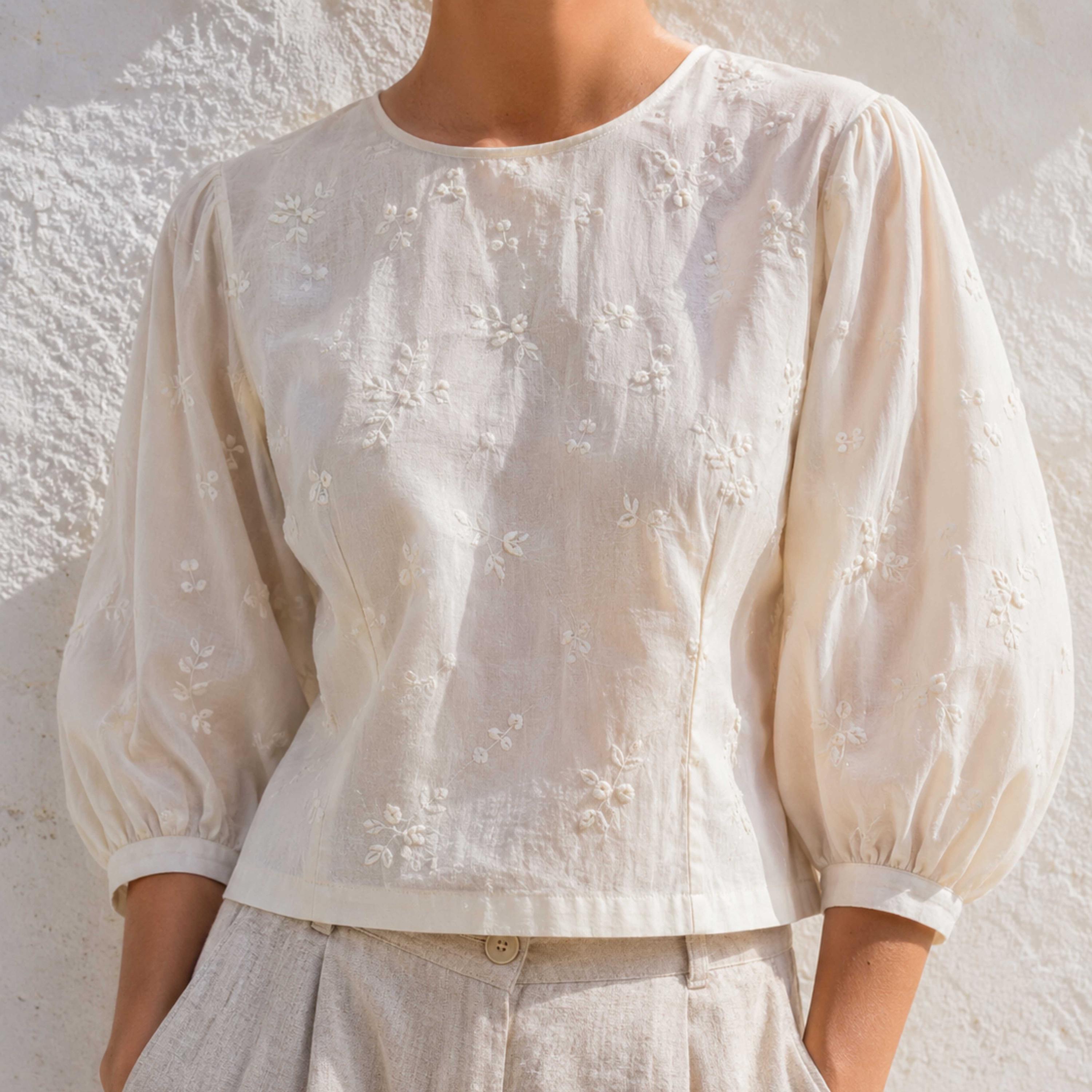 Bishop Sleeve Top Sewing Pattern Pdf, Woven Blouse With Gathered Cuffs ...