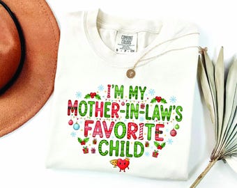 Lustiges Eltern-T-Shirt: Ich bin das Lieblingskind meiner Schwiegermutter Geschenk, Ich bin das Lieblingskind meiner Schwiegermutter, humorvolles T-Shirt für Eltern