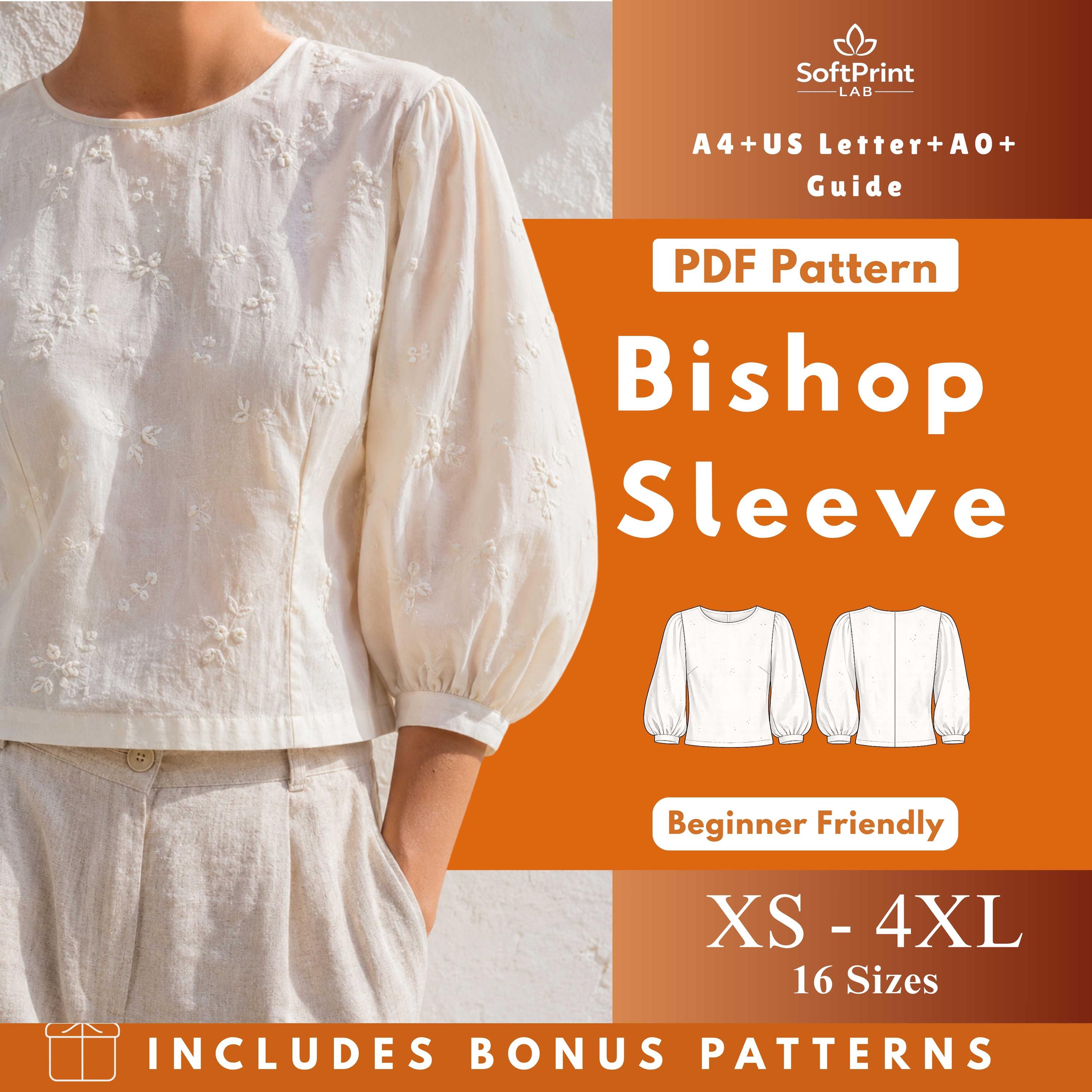 トップス EVERYDAY I LIKE Gather Sleeve Gathered Sleeve Top Pattern - Etsy