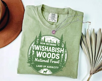 Cooles Wander-T-Shirt, Iwishabish Woods National Forest Shirt, sarkastisches Camper Geschenk, sarkastisches Camper Geschenk, Iwisabish Woods National Forest Tee
