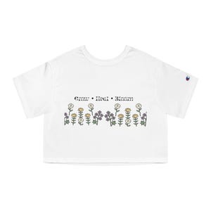 Floral Cropped T-Shirt, Vintage Style Tee for Women, Casual Summer Top, Graphic Crop Tee, Gift for Nature Lovers