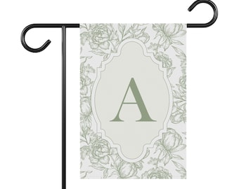 Monogramm Gartenfahne, Gartenfahne, Blumengartenfahne, Vorgartenfahne, Vorhofdekor, Gartendekor, bestes Einweihungsgeschenk