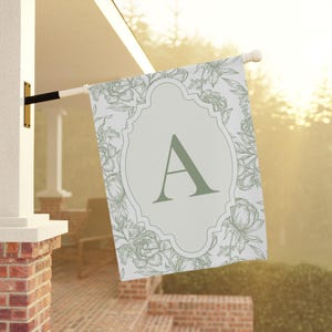 Gartenflagge mit Monogramm, Gartenflagge, Blumengartenflagge, Vorgartenflagge, Vorgartendekoration, Gartendekoration, ideales Einzugsgeschenk Bild 8