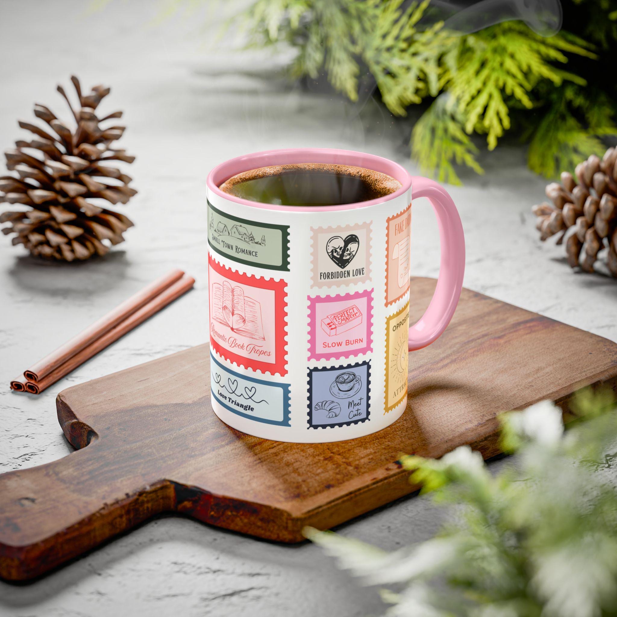 Buch Trope Stempel Becher, Buch Trope Stempel, Bücherwurm Becher, Bücherwurm Kaffeebecher, Tassen für Leser, Für Leser, Kaffeebecher für Leser, Buchclub