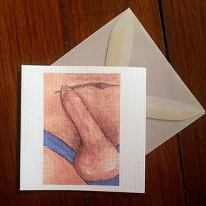 Blank Dirty Watercolors Small Textured Card by Archibald Katz MATURE NSFW Penis Vagina You've Been Warned image 2