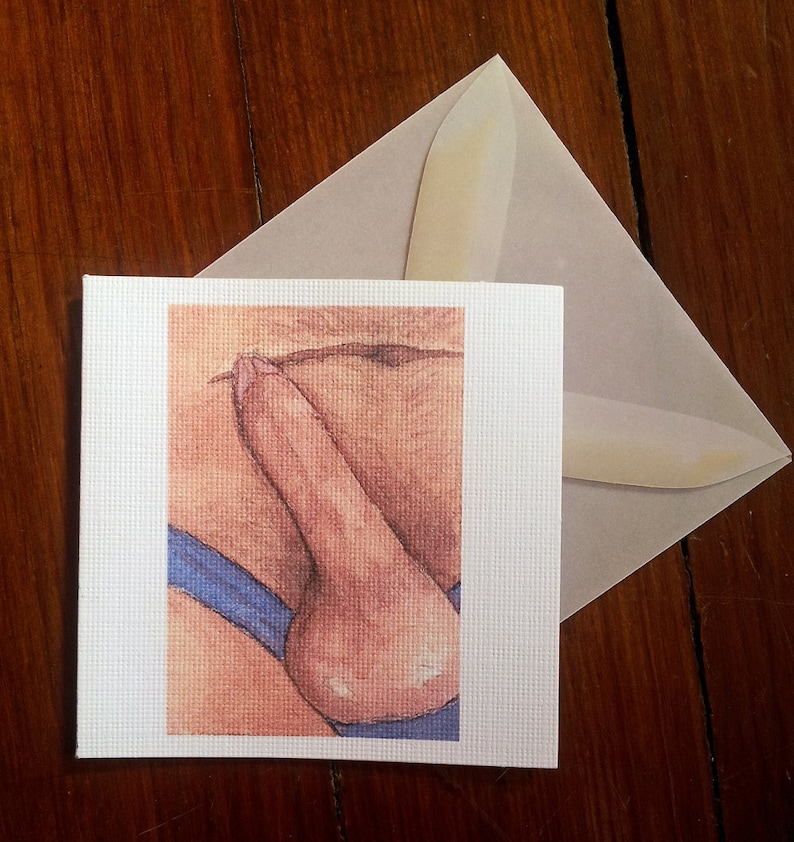 Blank Dirty Watercolors Small Textured Card by Archibald Katz MATURE NSFW Penis Vagina You've Been Warned image 2