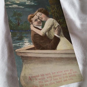 Glitzerverschönerte Vintage Postkarten Romanze/Reise Bild 4