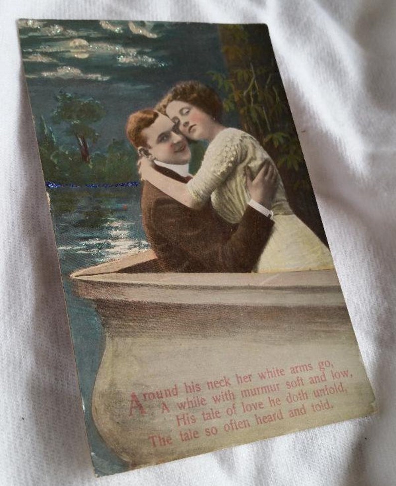 Glitter-embellished Vintage Postcards Romance/Travel image 4