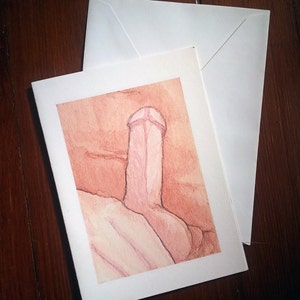 Blank Dirty Watercolors Card by Archibald Katz MATURE NSFW Penis Vagina You've Been Warned image 2