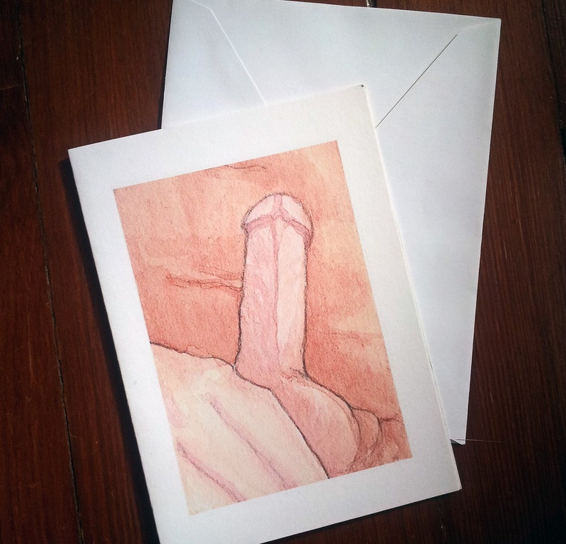 Blank Dirty Watercolors Card by Archibald Katz MATURE NSFW Penis Vagina You've Been Warned image 2