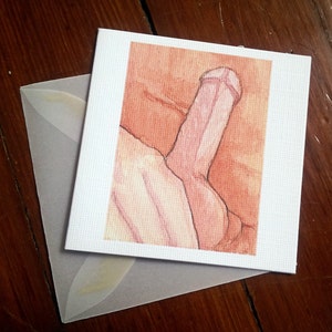 Blank Dirty Watercolors Small Textured Card by Archibald Katz MATURE NSFW Penis Vagina You've Been Warned image 5