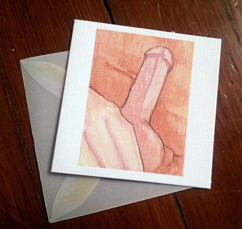 Blank Dirty Watercolors Small Textured Card by Archibald Katz MATURE NSFW Penis Vagina You've Been Warned image 5