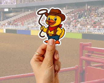 Cowboy Duck Sticker | Western Vinyl Decal, Water-Resistant