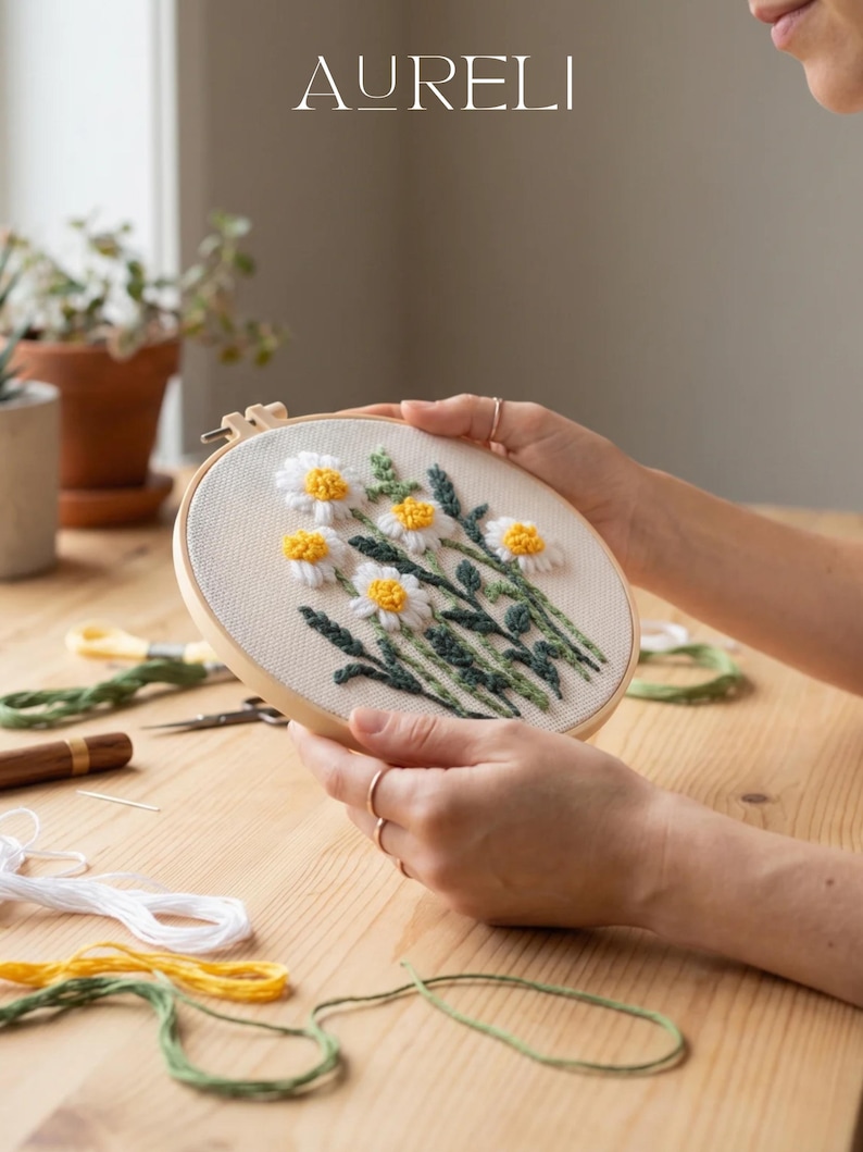 Flower Punch Needle Kit for Beginner | Punch Needle Kit With Punch ...