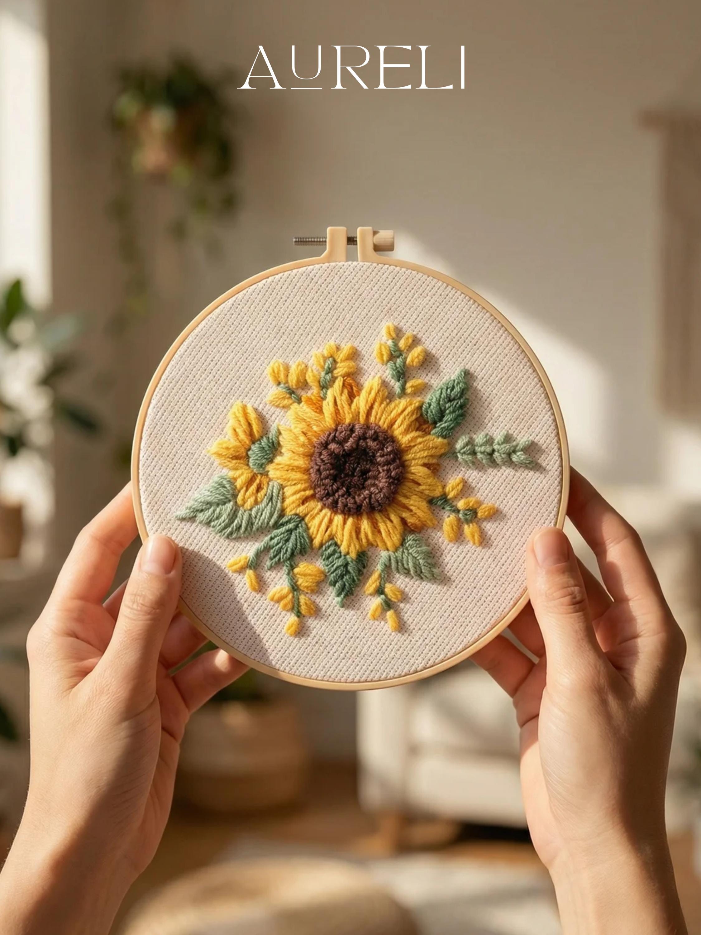 Flower Punch Needle Kit for Beginner | Punch Needle Kit With Punch ...