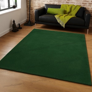 Luxurious Solid Dark Green Area Rug Plush Soft wool Modern Floor Carpet for Bedroom & Living Room nursery Area Rugs 5x8 8x10 9x12 Custom Rug